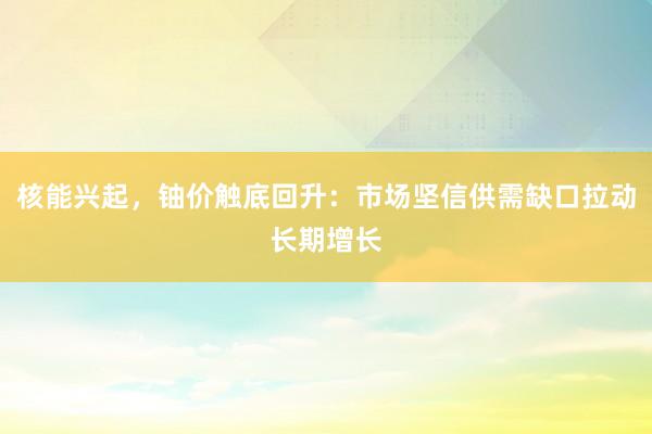 核能兴起，铀价触底回升：市场坚信供需缺口拉动长期增长