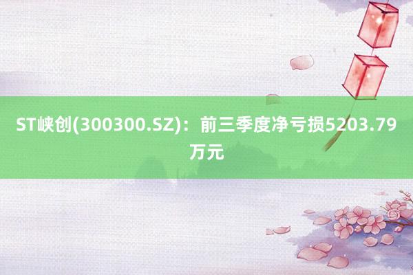 ST峡创(300300.SZ)：前三季度净亏损5203.79万元