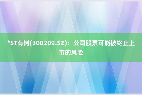 *ST有树(300209.SZ)：公司股票可能被终止上市的风险