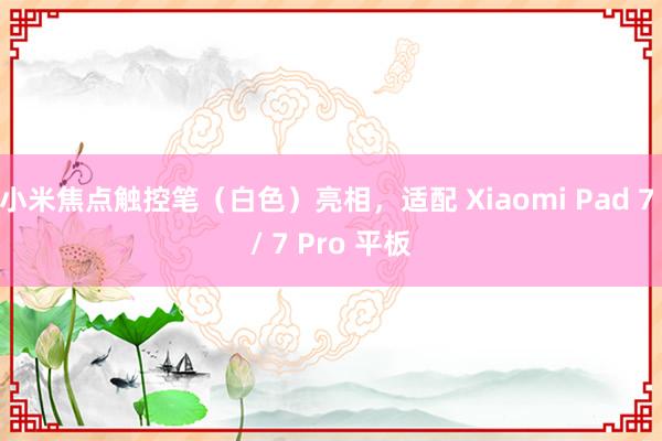 小米焦点触控笔（白色）亮相，适配 Xiaomi Pad 7 / 7 Pro 平板