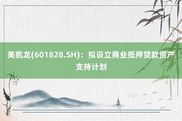 美凯龙(601828.SH)：拟设立商业抵押贷款资产支持计划