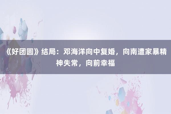 《好团圆》结局：邓海洋向中复婚，向南遭家暴精神失常，向前幸福