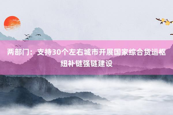 两部门：支持30个左右城市开展国家综合货运枢纽补链强链建设