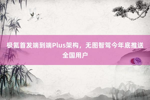 极氪首发端到端Plus架构，无图智驾今年底推送全国用户