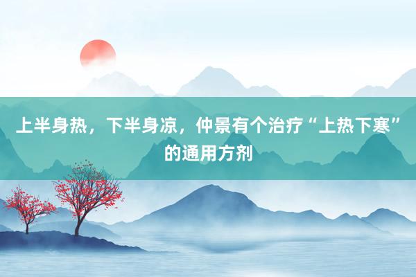 上半身热，下半身凉，仲景有个治疗“上热下寒”的通用方剂