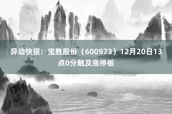 异动快报：宝胜股份（600973）12月20日13点0分触及涨停板